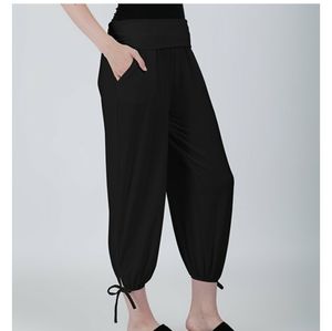 Fold over waist harem pant with a tie at the ankel